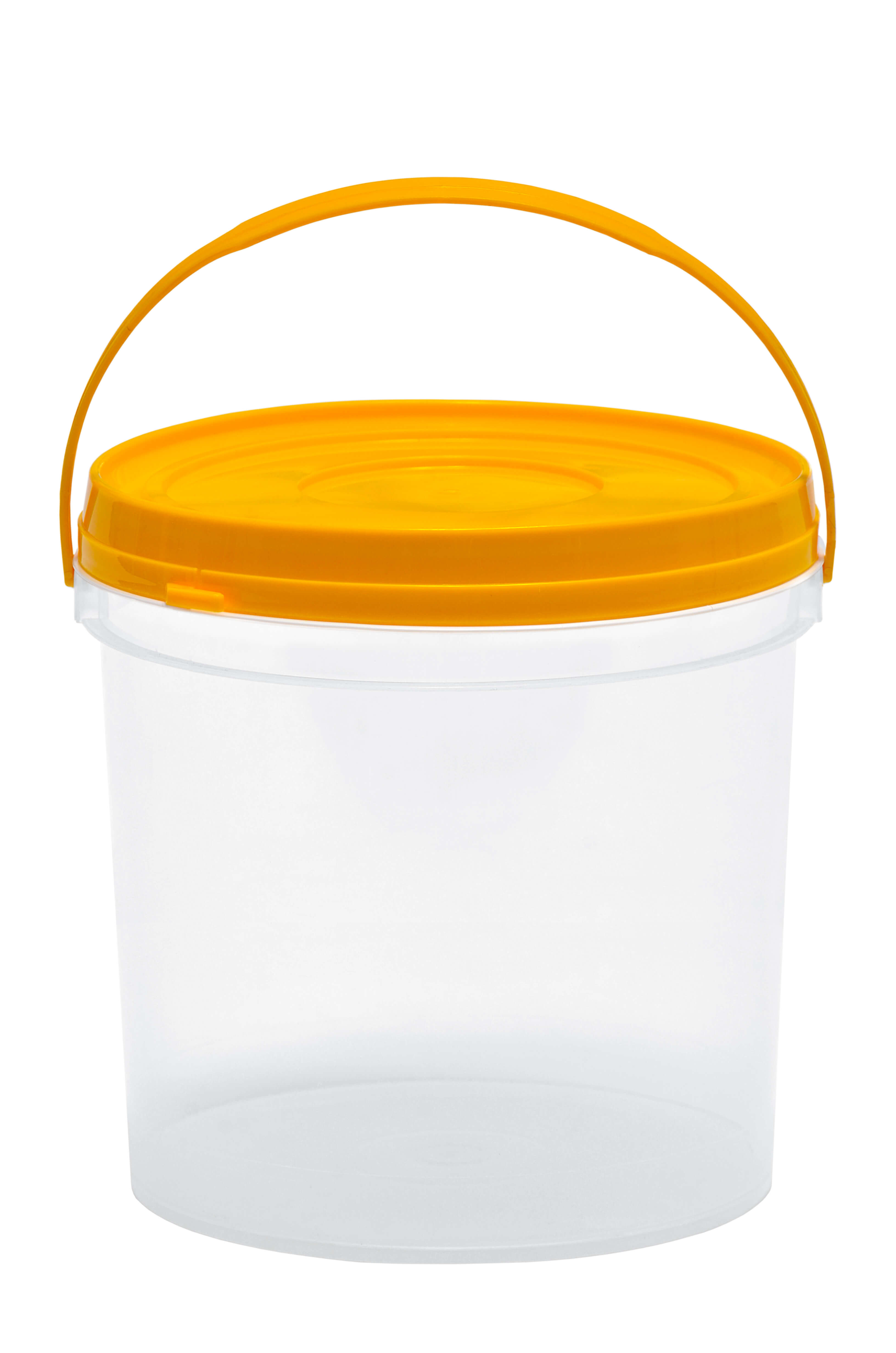 balde - 3,6l - transparente tampa e alca amarela
