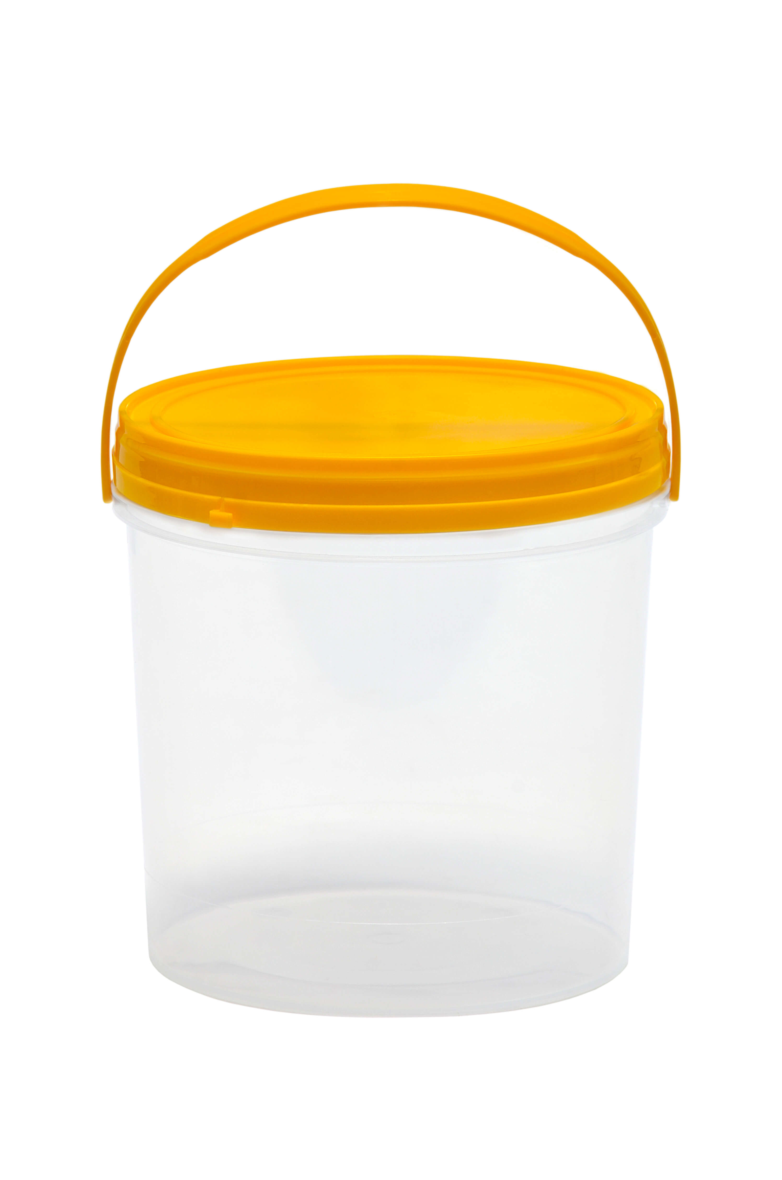 balde - 2,2l - transparente tampa e alca amarela