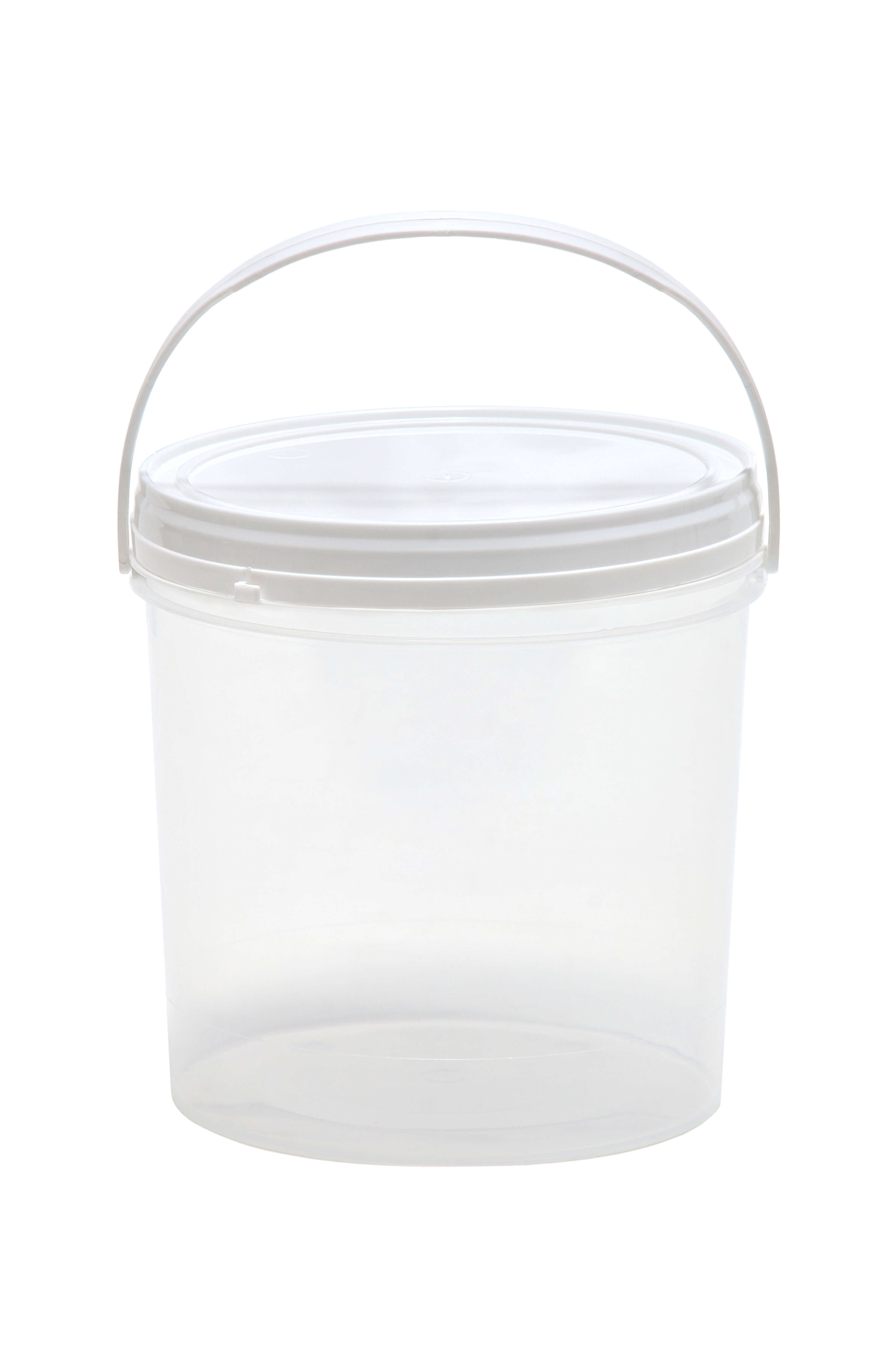 balde - 2,2l - transparente tampa e alca branca