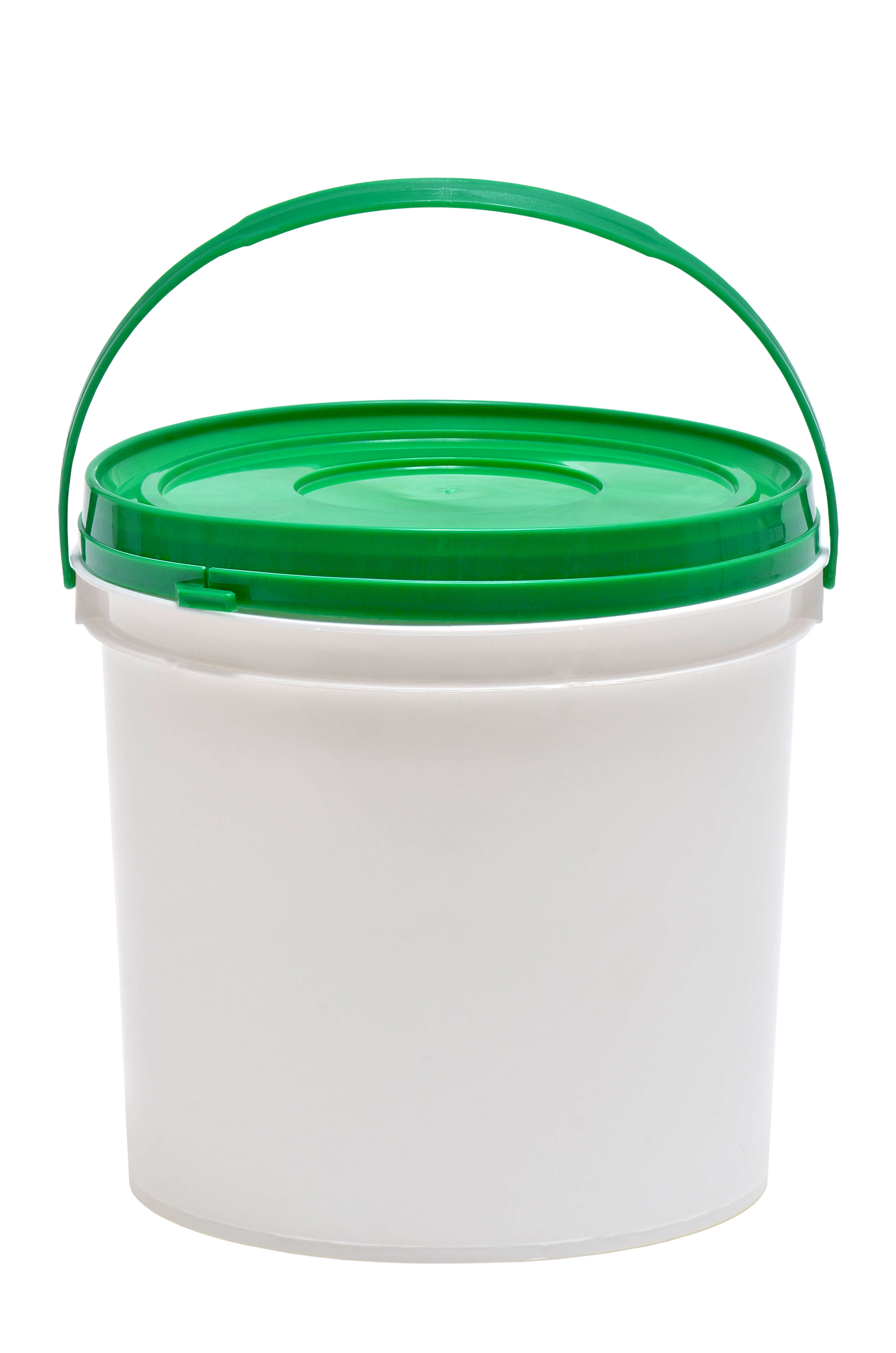 balde - 3,6l - branco tampa e alca verde